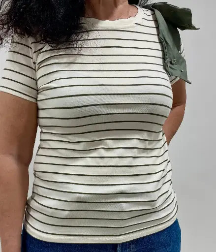 Majica Stripe belo/zelena